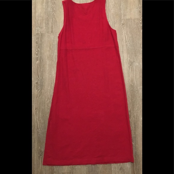 Talbots red sleeveless dress 10P side buttons - Picture 6 of 8